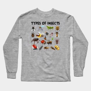 Types Of Insects Bug Identification Science Long Sleeve T-Shirt